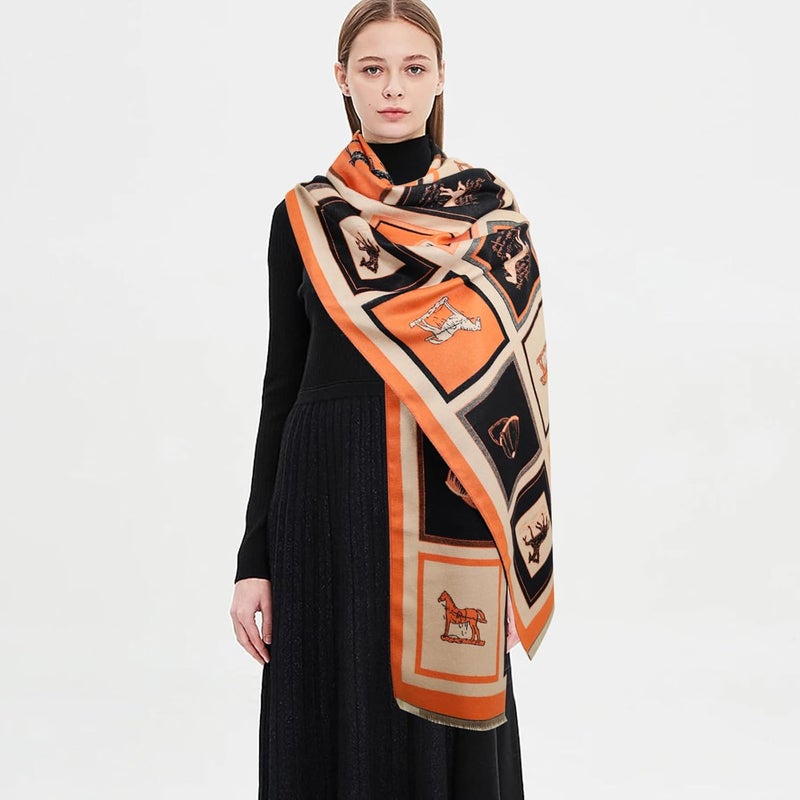 EXTREE Scarfs for Women Pashmina Silky Shawl Wrap for Evening Dressing Blanket Open Front Poncho Cape - Image 5